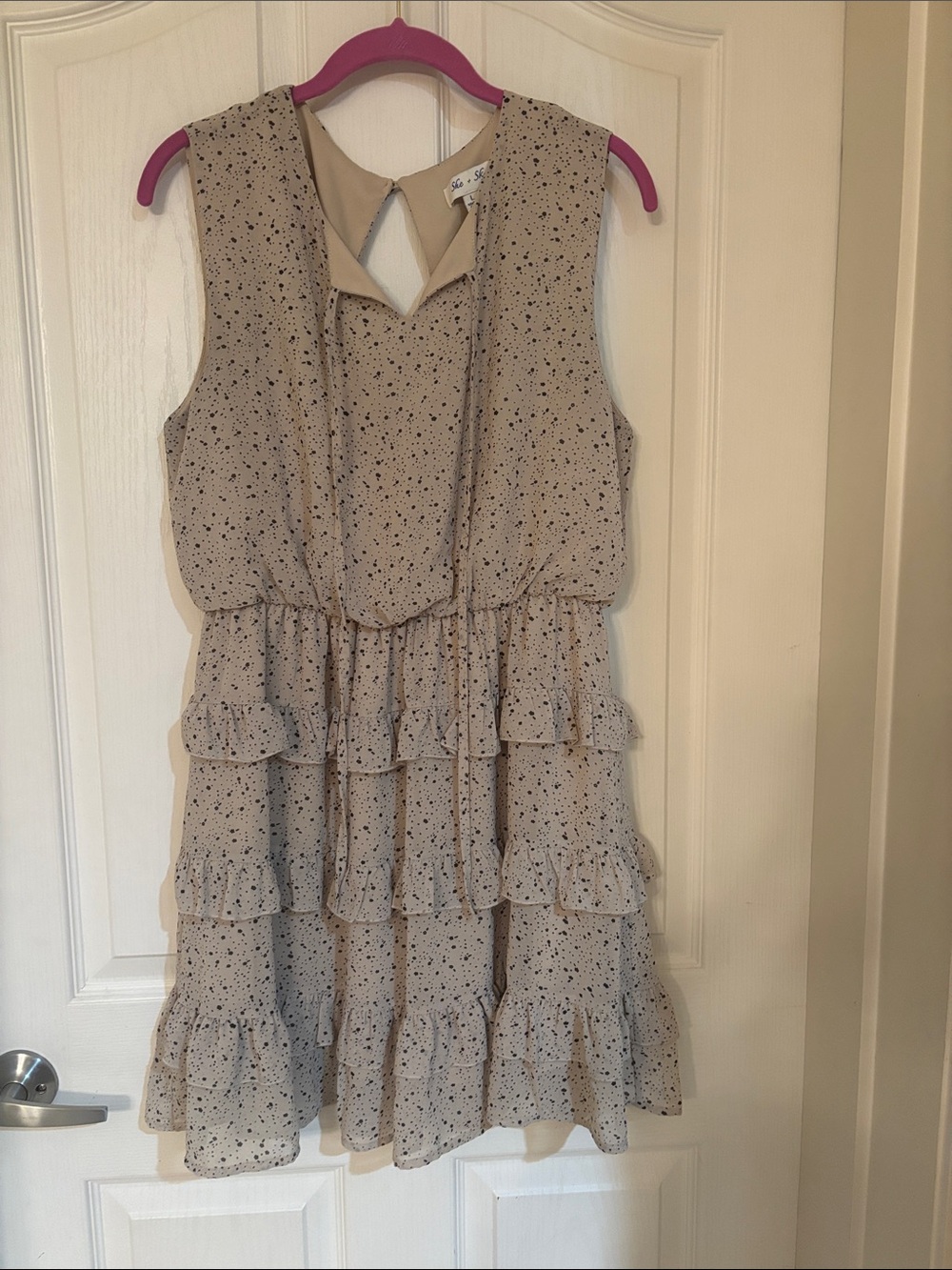 Beige Ruffle Tiered Dress - She + Sky